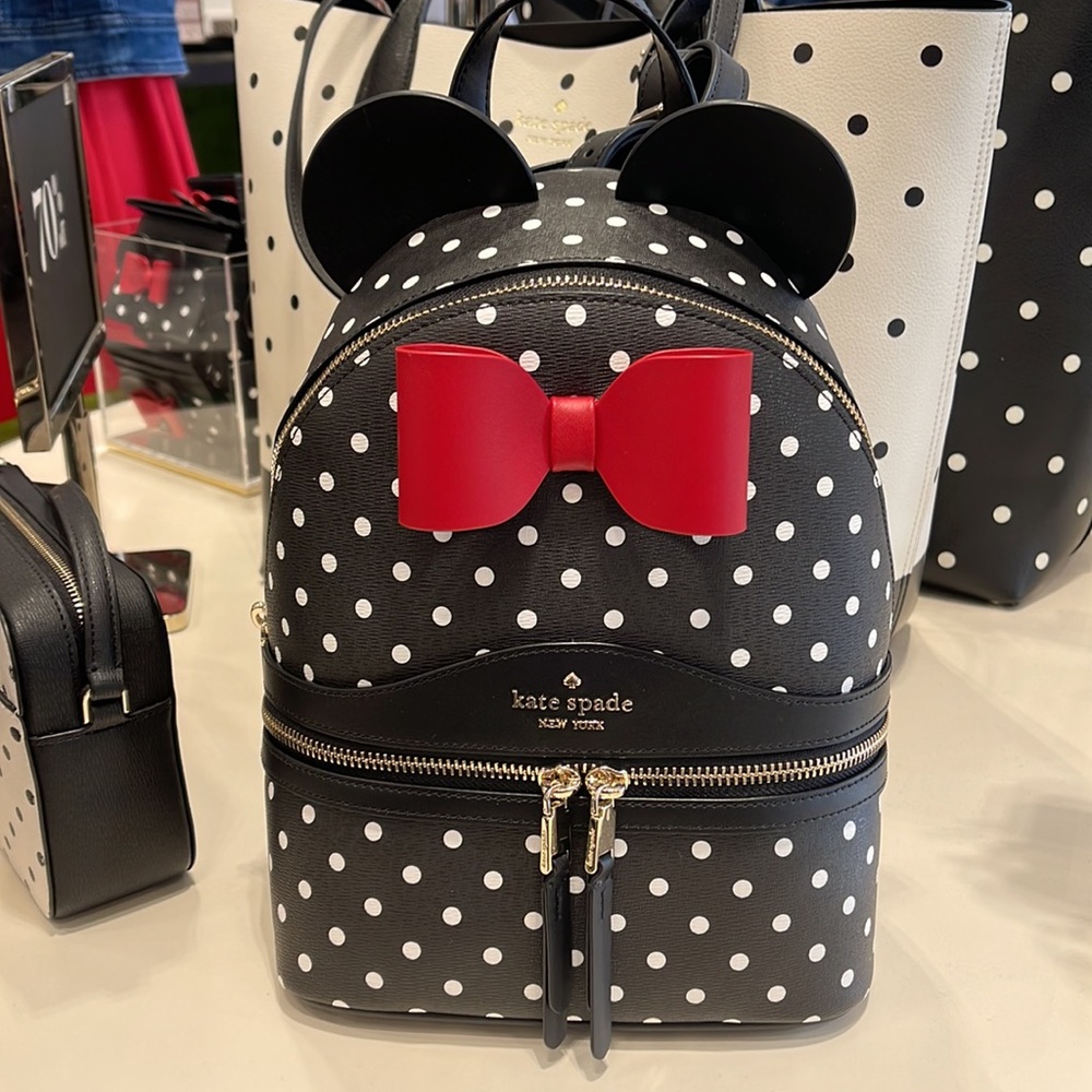 Kate Spade Disney X Kate Spade New York Minnie Dome Backpack Black Multi - Picture 2 of 16